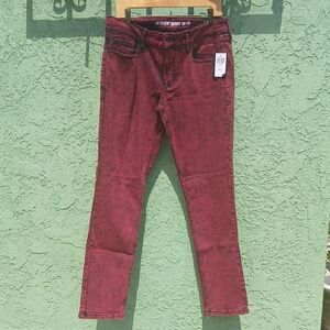 Hot Topic Men's Skinny Jeans - Burgundy